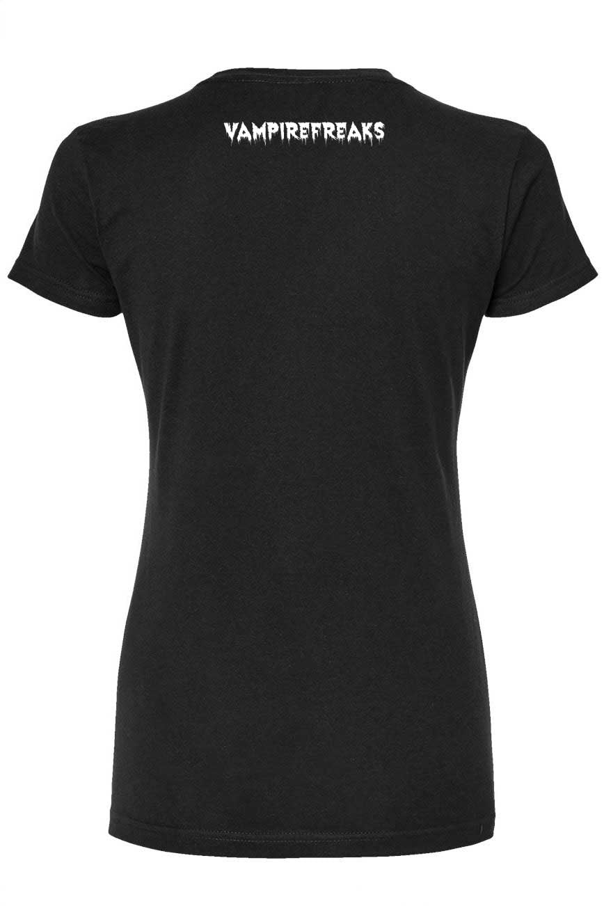 womens gothic cotton shirt with vampirefreaks branding on the back
