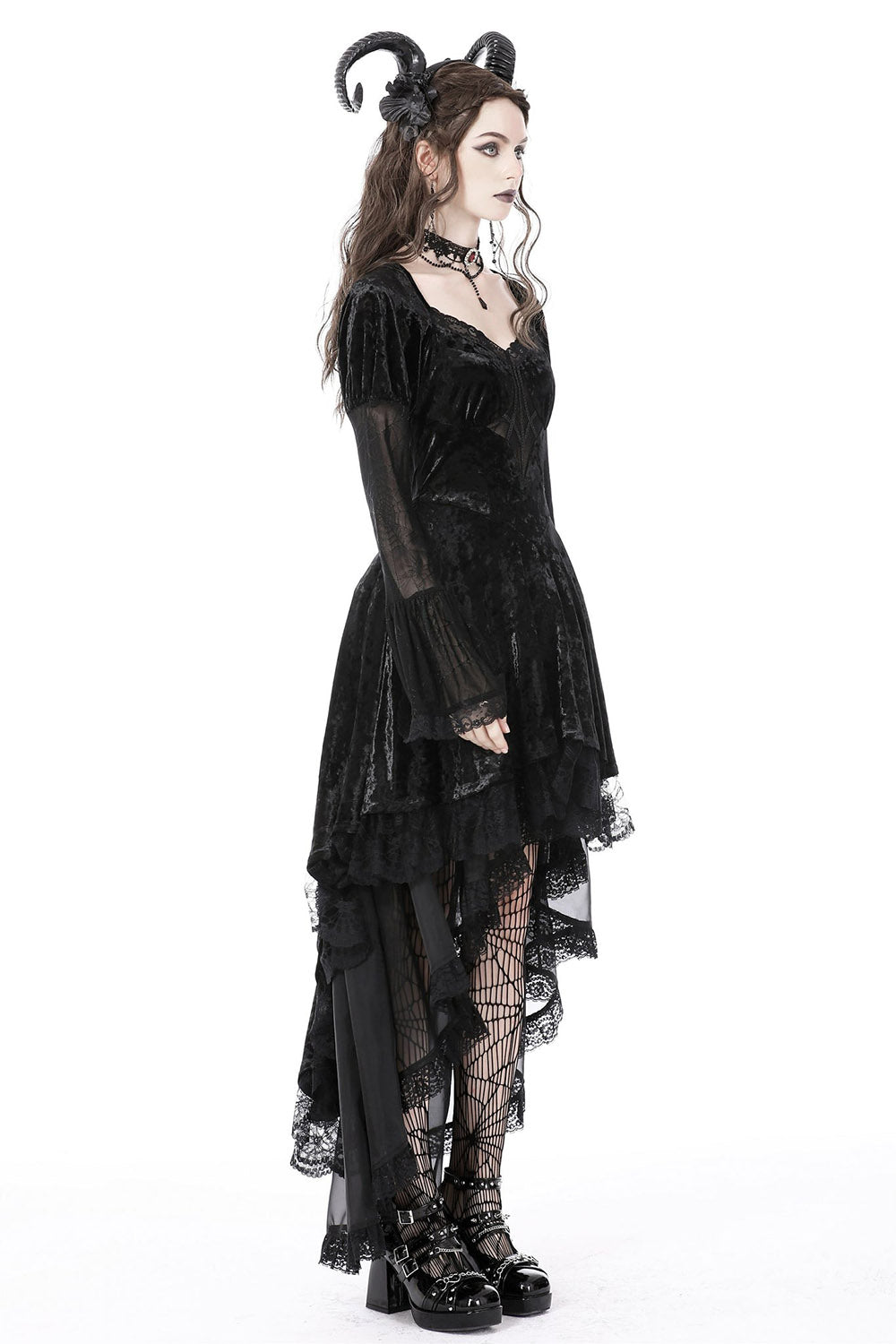 Vampiren Webs Velvet Dress