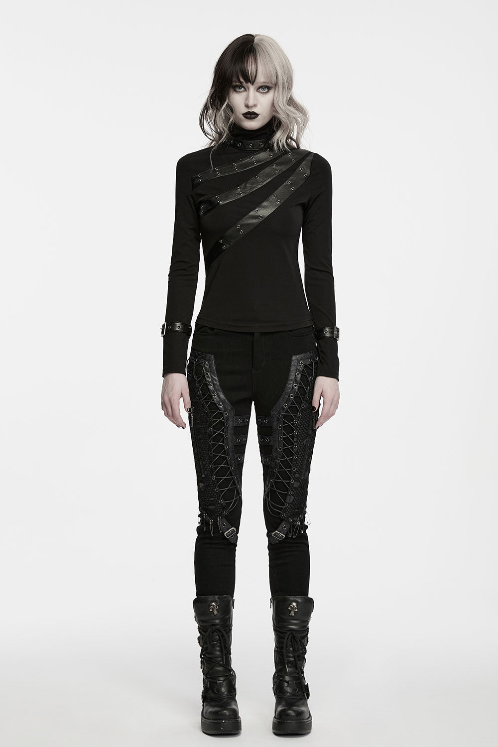 Punk Rave Lace Up Buckle Gothic Punk Pants Steampunk Style Trousers