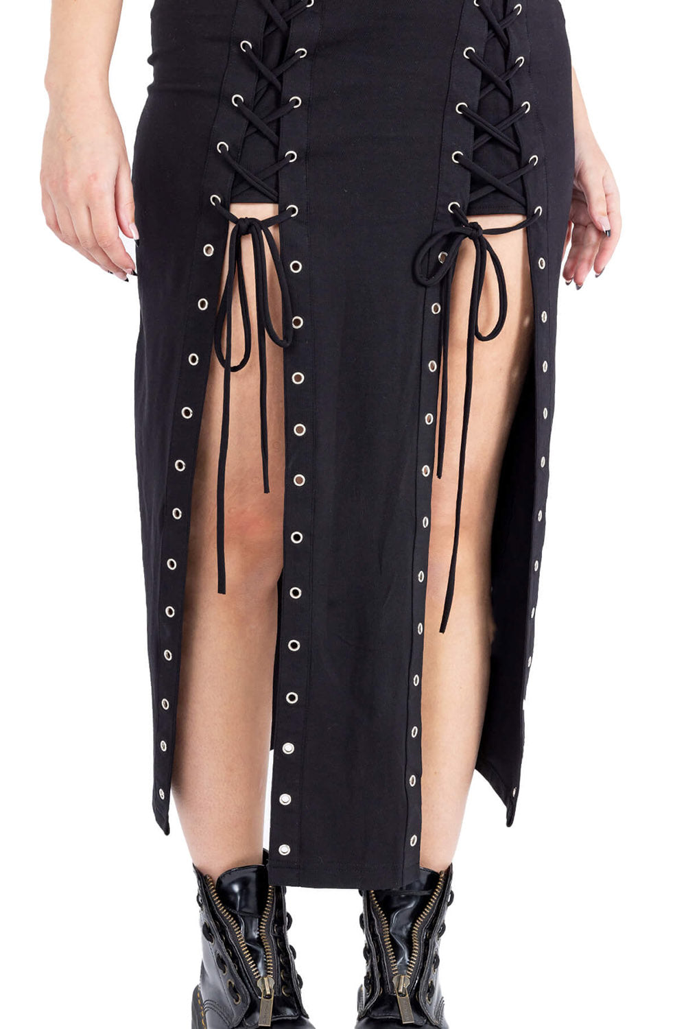 grunge goth lace up dress