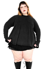 grunge punk flared sleeve top for women in plus sizes