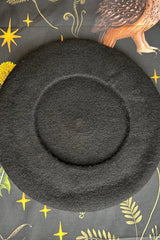 dark kawaii black wool beret cap 