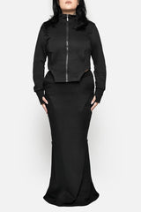 dramatic morticia addams inspired long maxi fishtail mermaid skirt