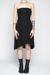 black strapless gothic dress