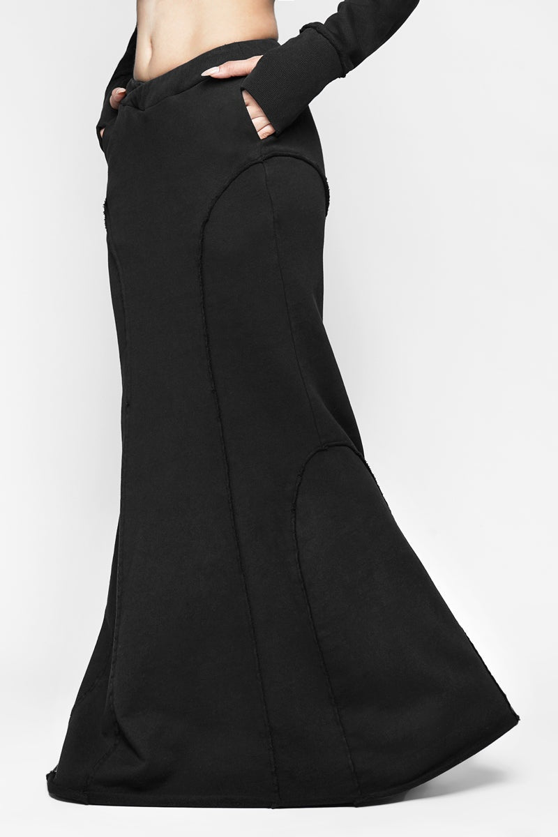 sustainable long maxi fishtail skirt