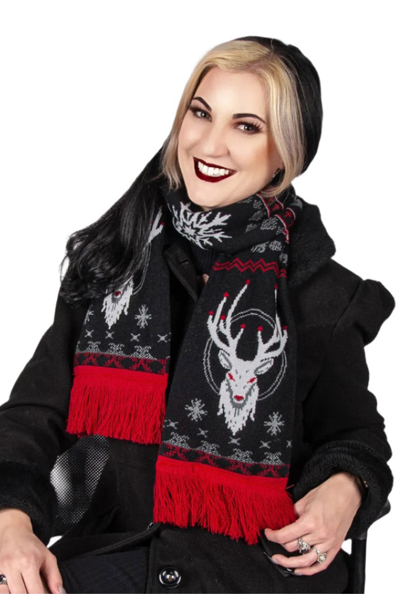 knitted goth xmas scarf