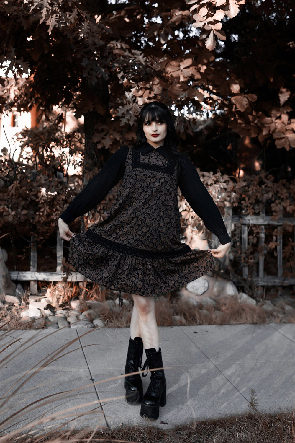 womens midi western dress