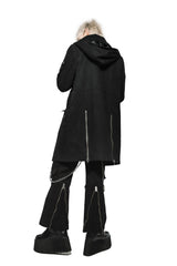 mens street goth dark style tactical trench coat jacket 