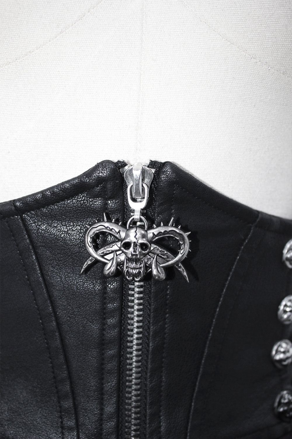 Zipper detail of womens long skirt