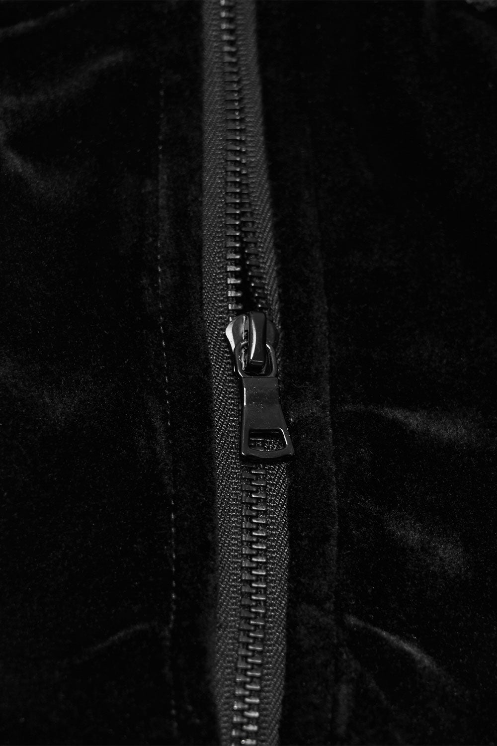womens black velvet corset with zipper side