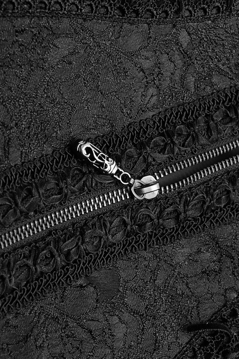 floral lace high collar lace vest