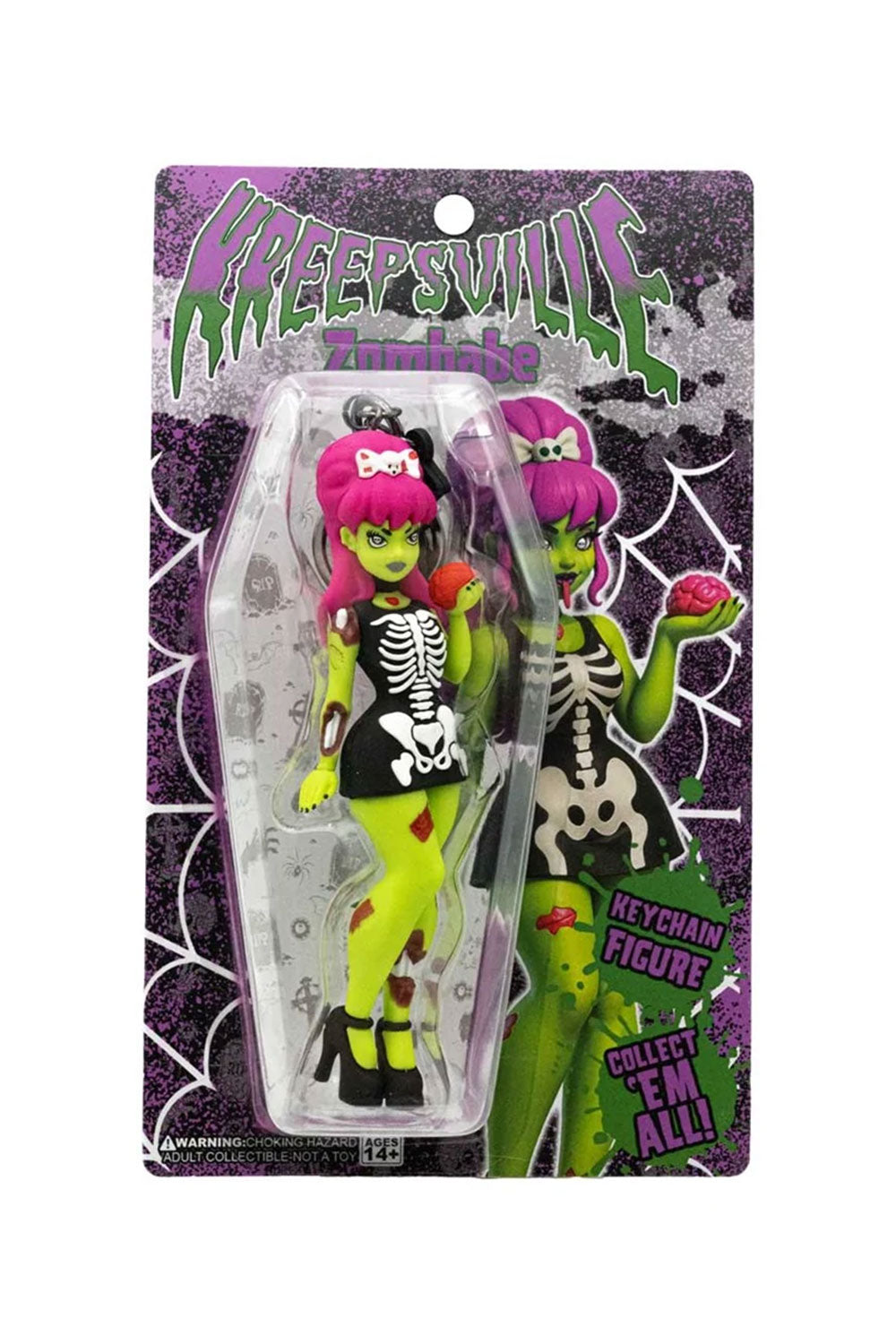 Goth fashion zombie skeleton keychain accessory