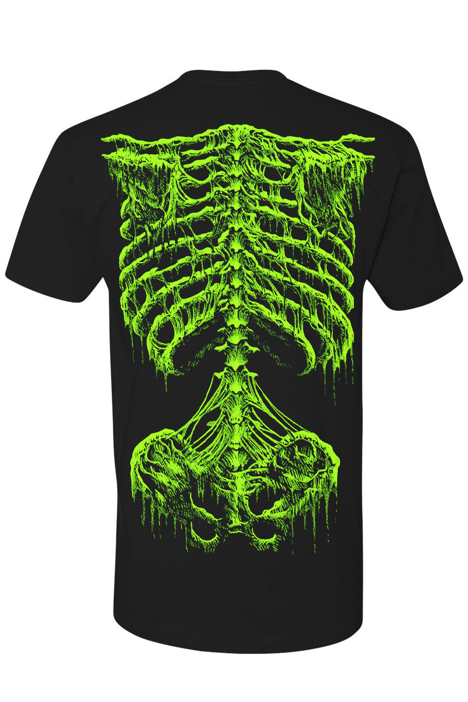 skeleton shirt with ribcage in front and back