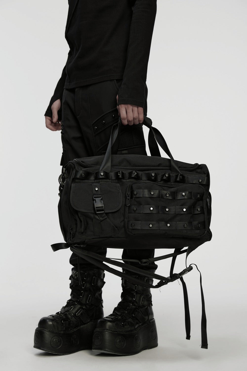grunge goth tactical duffel bag