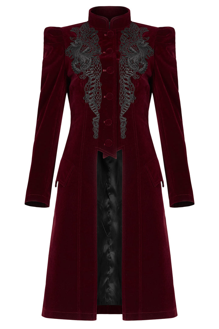 Bleeding Rose Velvet Coat [RED]