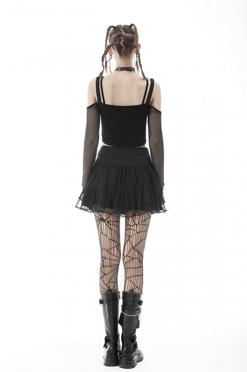 School Skullstice Mesh Mini Skirt