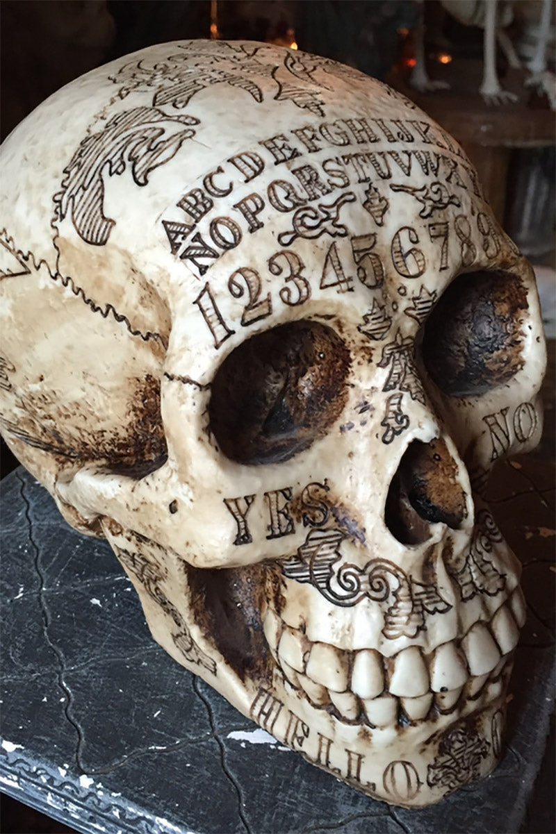 Ouija Skull Sculpture