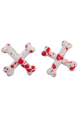 Splattered Crossbones Hair Slides [Set of 2]