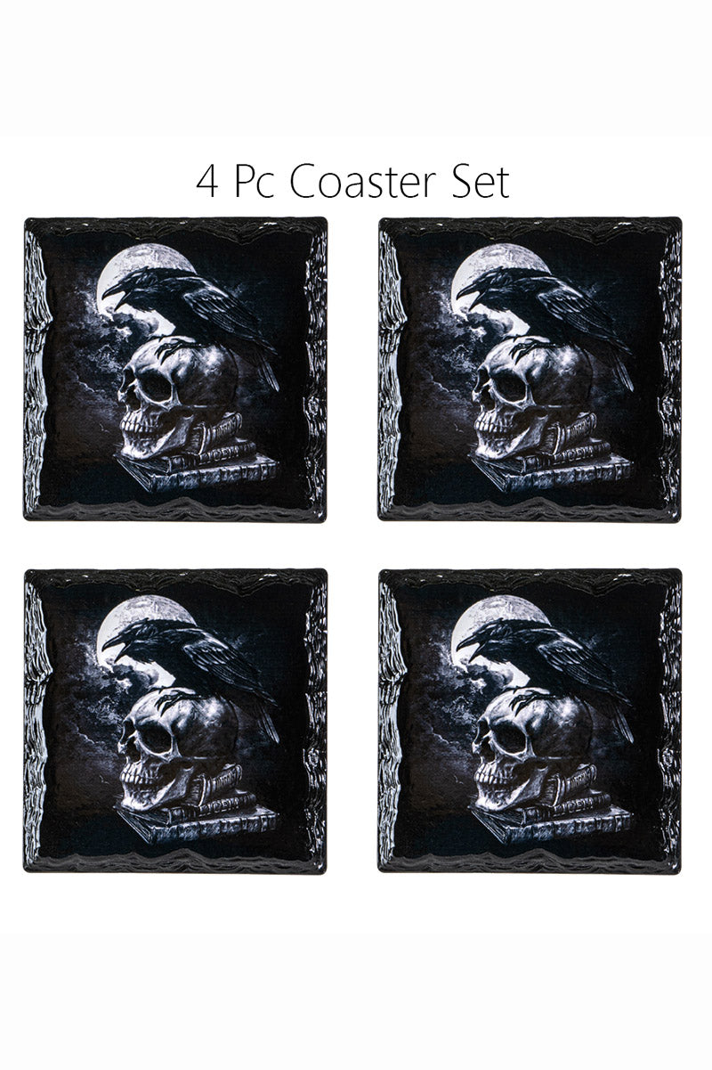 Poes Raven Slate Coasters [Set of 4]