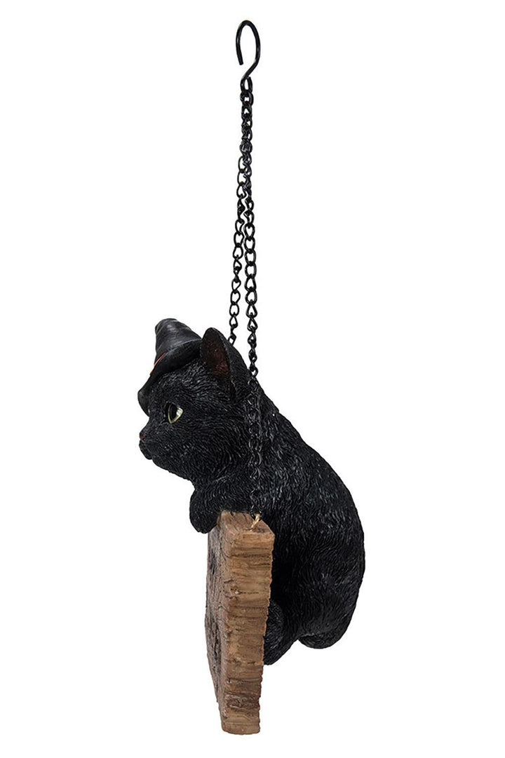 Pacific Giftware Black Kitten W/ Board Hanging Sign - VampireFreaks