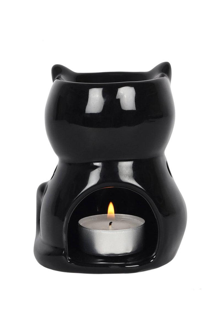 gothic cat candle holder