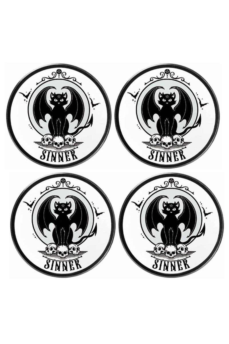 Sinner Black Cat Coaster Set [4 pcs]
