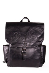 Vegan Leather Skull Backpack