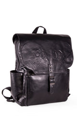Vegan Leather Skull Backpack