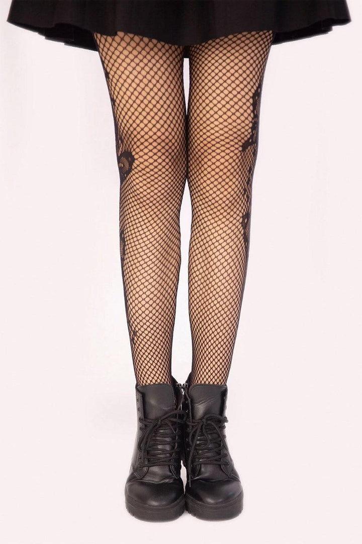 Tentacle Vomit Butterfly Kisses Fishnet Tights - VampireFreaks
