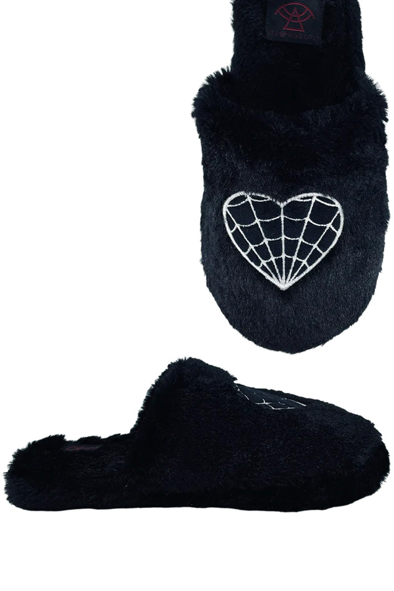 Kreepy Kozy Web Heart Slippers