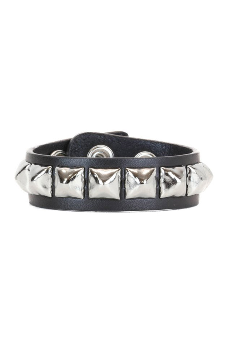 Leather Pyramid Stud Bracelet - Vampirefreaks Store