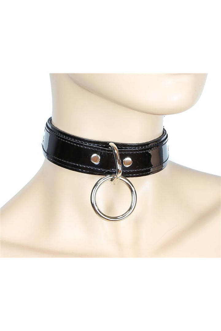 Bondage Ring Collar 1.0 - Shiny Black - Vampirefreaks Store