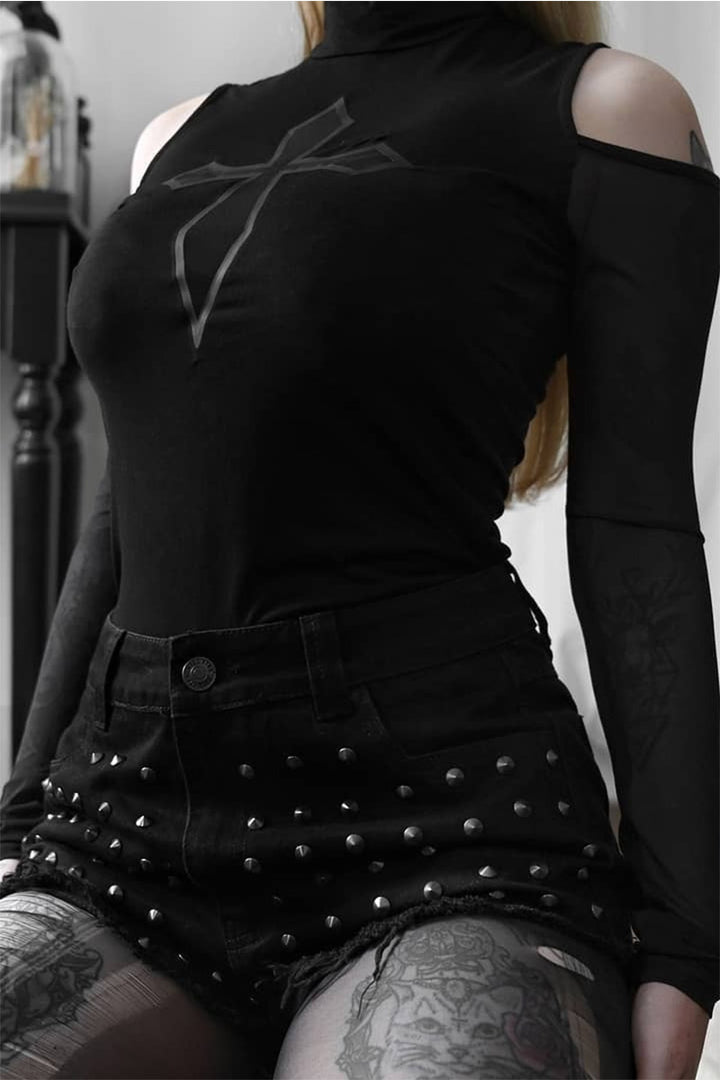 Liberty Studded Shorts [Black]