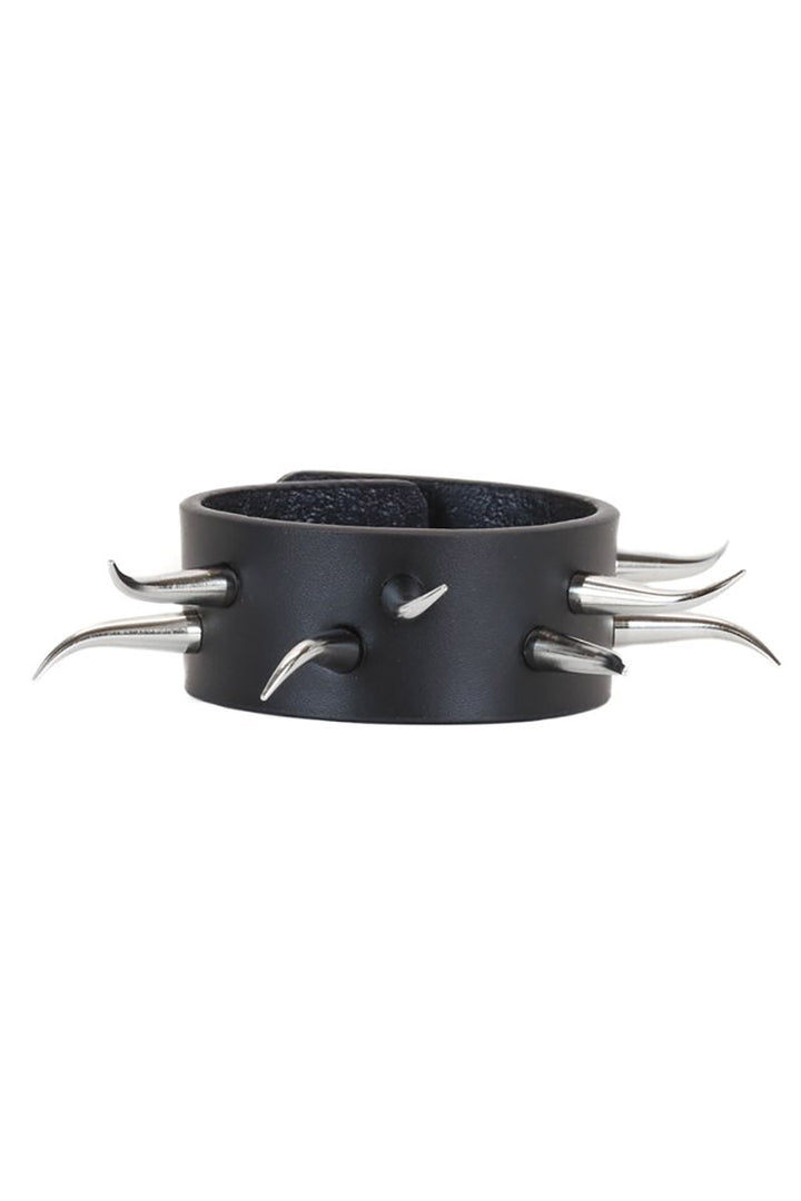 Twisted Horn Spike Leather Bracelet - Vampirefreaks Store