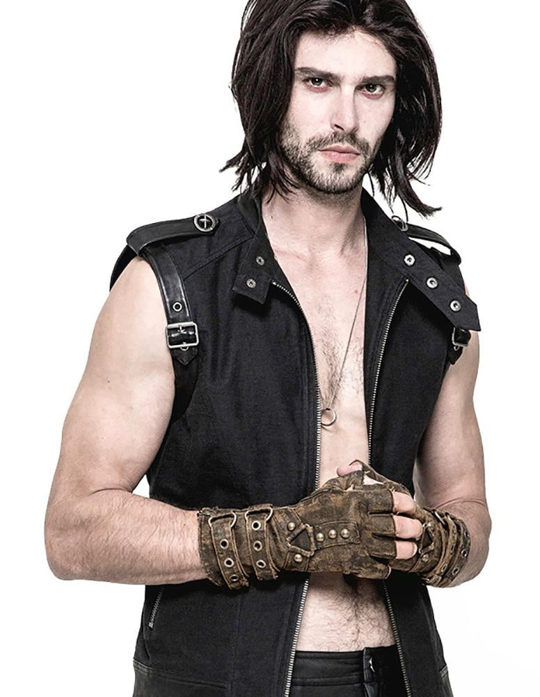 Punk Rave Steampunk Men's Fingerless Gloves - Vampirefreaks Store