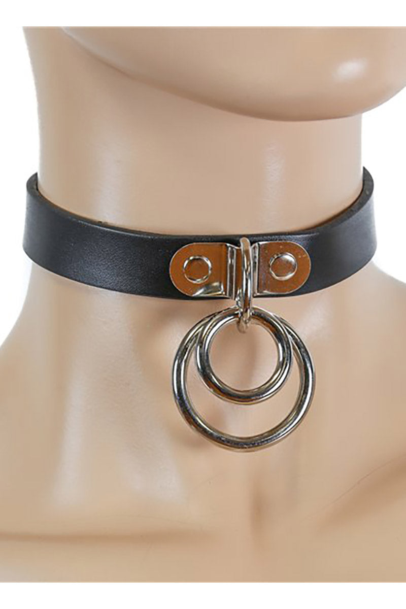 Double ring bondage collar choker - Vampirefreaks Store