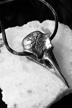 Alchemy Helm of Awe Raven Skull Necklace