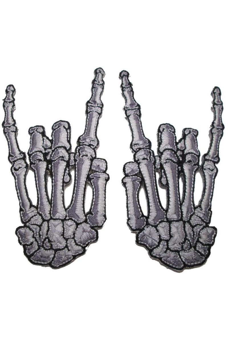 Kreepsville Skelli Bone Devil Horned Hands Patch (Pair of 2) - Vampirefreaks Store
