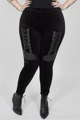 Samt-Silhouette-Leggings
