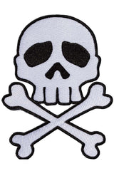 Kreepsville Skull Cross Bones Patch [White] - Vampirefreaks Store