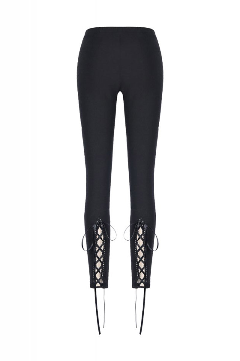 Floral Witch Lace-Up Leggings