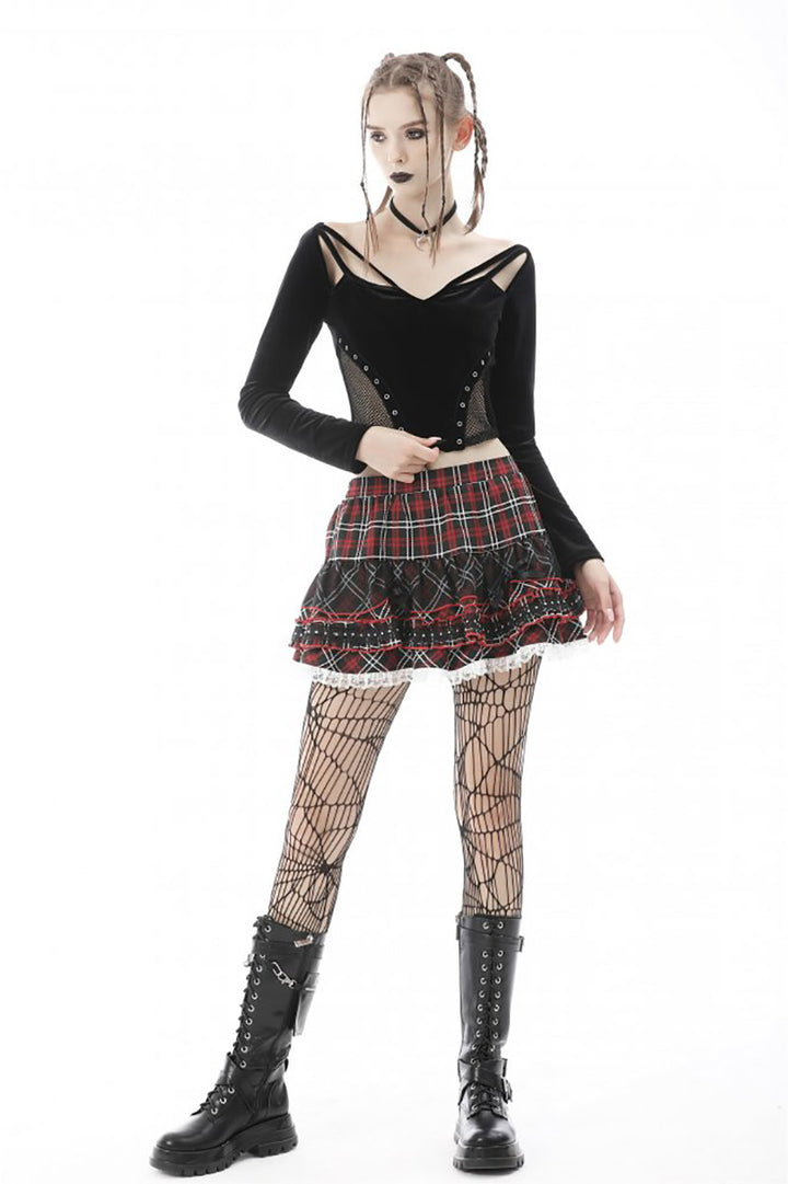Punk Cupcake Plaid Skirt