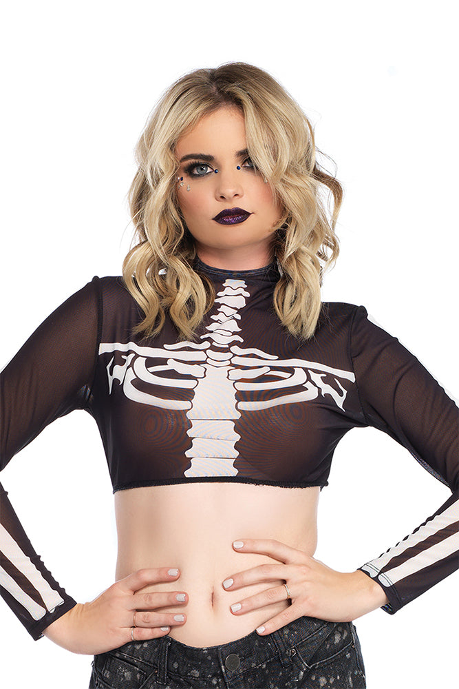 Mesh Skeleton Crop Top