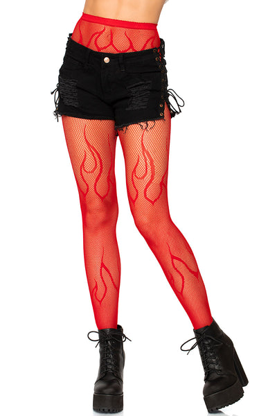 Light My Fire Fishnet Tights[Red]