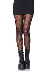 Skull and Crossbones Fishnet Tights
