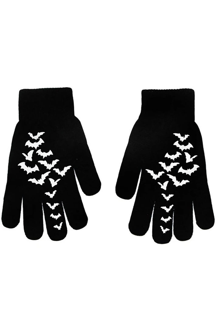 Fly Me to the Moon Bats Knit Gloves