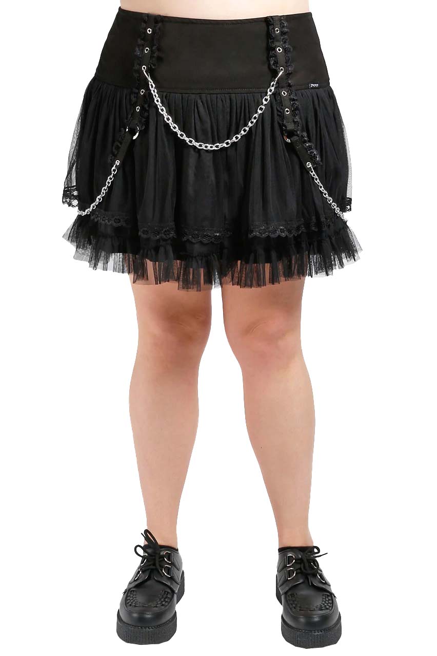 Lolita Tutu Skirt [Black/Black] [Plus Size]