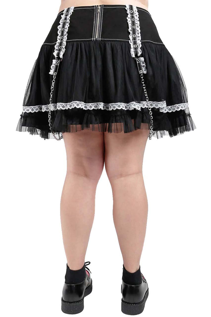 Lolita Tutu Skirt [Black/White] [Plus Size]