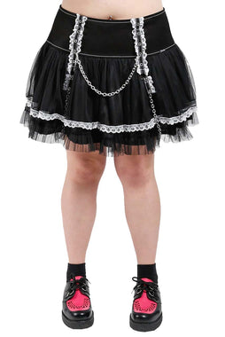 Lolita Tutu Skirt [Black/White] [Plus Size]