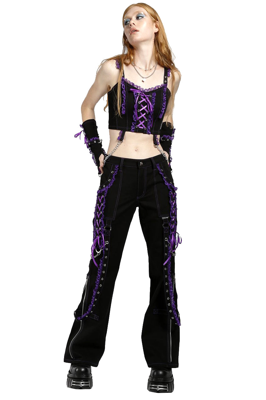 Lolita Dark Street Pants [Black/Purple]